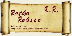 Ratko Roksić vizit kartica